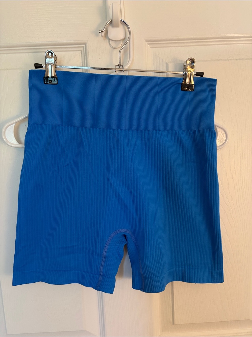 Women’s High-Waist Ribbed Bike Shorts - Blue